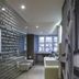 Lords of Verona Luxury Apartments bathroom with double sinks and large window in Verona