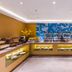 Home Inn Neo Changzhou Wanda Plaza Tongjiang Avenue breakfast buffet with blue mosaic wall in Changzhou