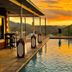 River Crossing Lodge in Windhoek with an infinity pool and sunset mountain views