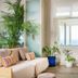 Hotel Sant Roc in Calella de Palafrugell lounge with sea view and potted plants