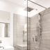 1st Floor Köln 2 Cologne bathroom with glass shower, rain showerhead and white sink