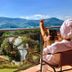 Belweder in Ustroń: guest relaxing on balcony with mountain and garden views