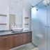 Private Sea Temple Studio King Studio 423 in Palm Cove bathroom with vanity, vessel sink and glass shower