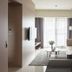 Jolley Hotel Taipei City guest room with sofa, desk, TV and floor-to-ceiling window