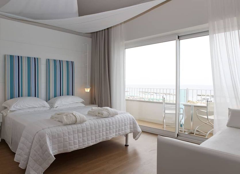 Luxor Beach Boutique Hotel Cattolica room with sea-view balcony and twin beds