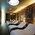 Grand Hotel del Mare Resort & Spa in Bordighera: spa relaxation area with curved loungers and marble walls