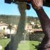 Hotel Marqués de la Moral window view of garden and hillside houses in Castrillón (Aviles)