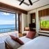 Anantara Maia Seychelles Villas in Anse Boileau, bedroom with ocean-view terrace and loungers