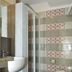 Hotel Zeus Pompei bathroom with glass shower, wall-mounted sink, and bidet next to toilet