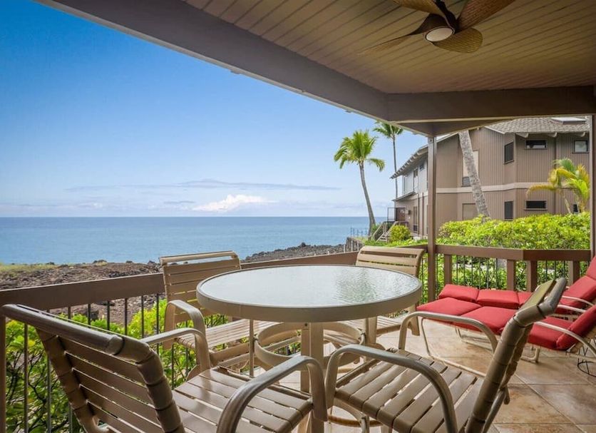 Kanaloa At Kona By Outrigger in Kailua-Kona balcony with ocean view and patio seating