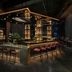 AC Hotels by Marriott Los Downtown Los Angeles lounge with bar seating and modern shelving in Los Angeles