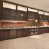 Hyatt House Emeryville/San Francisco Bay Area breakfast buffet with serving counters and cabinets