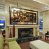 Hilton Garden Inn Hoffman Estates lobby with fireplace, seating area and large window view