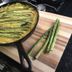 The Ludington House, Ludington: cast-iron pan with baked asparagus dish on kitchen counter