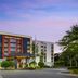 Hyatt Place Atlanta/Alpharetta/North Point Mall in Alpharetta with modern exterior and landscaped entrance at dusk