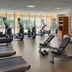 Chicago Marriott Southwest at Burr Ridge fitness center with treadmills, ellipticals and weight bench