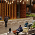 Bally's Baton Rouge Hotel lobby with lounge seating, bar area, and wood-accented interior in Baton Rouge