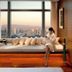 Mandarin Oriental, Tokyo room with city skyline views and a window-side daybed