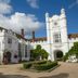 Danesfield House Hotel And Spa in Marlow, white manor courtyard with tower and arched entrance