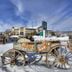 Prospector Hotel & Gambling Hall in Ely with a snowy wagon sign and roadside view