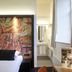 Hotel The Lodge Vilvoorde room with bed, colorful wall art, vanity, and large window