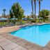 Marriott's Desert Springs Villas I pool with palm trees and lounge chairs in Palm Desert
