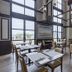 Premier Hotel Mojiko dining room in Kitakyushu with large windows and city views