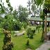 Nalla Eco Beach Resort in Pondicherry with lush tropical garden and covered walkway