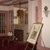 Vintage Gardens Bed & Breakfast Newark lobby with fireplace, French doors and framed artwork
