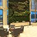 Ucsi Hotel Kuching lobby with green wall, lounge chairs, and floor-to-ceiling windows in Kuching