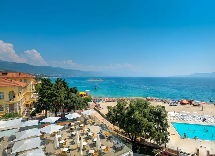 Aminess Vival Lisanj Family Hotel in Novi Vinodolski with sea view, pool, terrace, and beach access