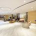 The Muse Beach Front Hotel Boracay lobby with modern seating and marble-look flooring in Boracay