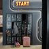 Moxy Milton Keynes locker area with luggage and a START sign in Milton Keynes