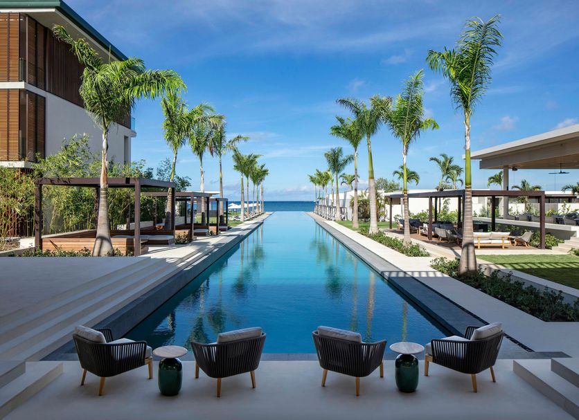 Silversands Grand Anse in St. George's with a long infinity pool leading to the ocean