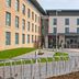 Premier Inn Edinburgh Airport - M9 Jct1 exterior with modern entrance and landscaped courtyard in Edinburgh
