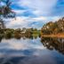 Stonewell Cottages and Vineyards in Tanunda with serene lake reflections and surrounding trees