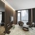 Mana Sleep & Spa in Druskininkai: modern suite with mirrored wall, seating area, and floor-to-ceiling windows