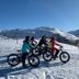 Le Cairn in Les Deux-Alpes: guests with bikes on a snowy mountain landscape