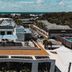 Basq House in Byron Bay with rooftop terrace and distant ocean view over the town