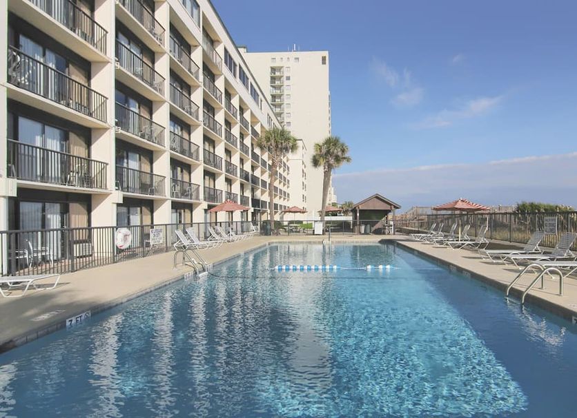 Peppertree by the Sea in North Myrtle Beach with oceanview outdoor pool beside the hotel