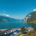 Hotel Seehof Walenstadt waterfront view over Lake Walen with marina and mountain backdrop