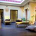 Hotel Schmelmer Hof in Bad Aibling spa lounge with chaise lounges and bean bag seating