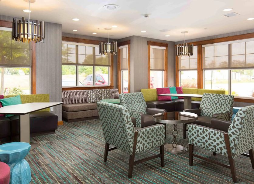 Residence Inn by Marriott Dayton Vandalia lobby with seating area, tables and large windows in Dayton