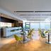 Hilton Garden Inn Venice Mestre San Giuliano lounge with bar, lime chairs and long sofa in Venice