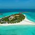 Emerald Faarufushi Resort & Spa in Ifuru, aerial view of a private island with turquoise lagoon