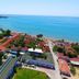 Clover Magic Altinkum Park Hotel in Side with sea view over red-roofed buildings and coastline