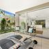 Metzo Noosa Resort in Noosa Heads with a private patio, lounge chairs and tropical garden view