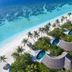 Milaidhoo Maldives in Kamadhoo, aerial view of beachfront villas with private pools and turquoise lagoon