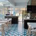 Hôtel Saint-Clair, côté Plage in La Grande-Motte bar and breakfast area with patterned tile floor
