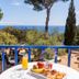 Hotel Sant Roc in Calella de Palafrugell balcony breakfast with sea and garden views